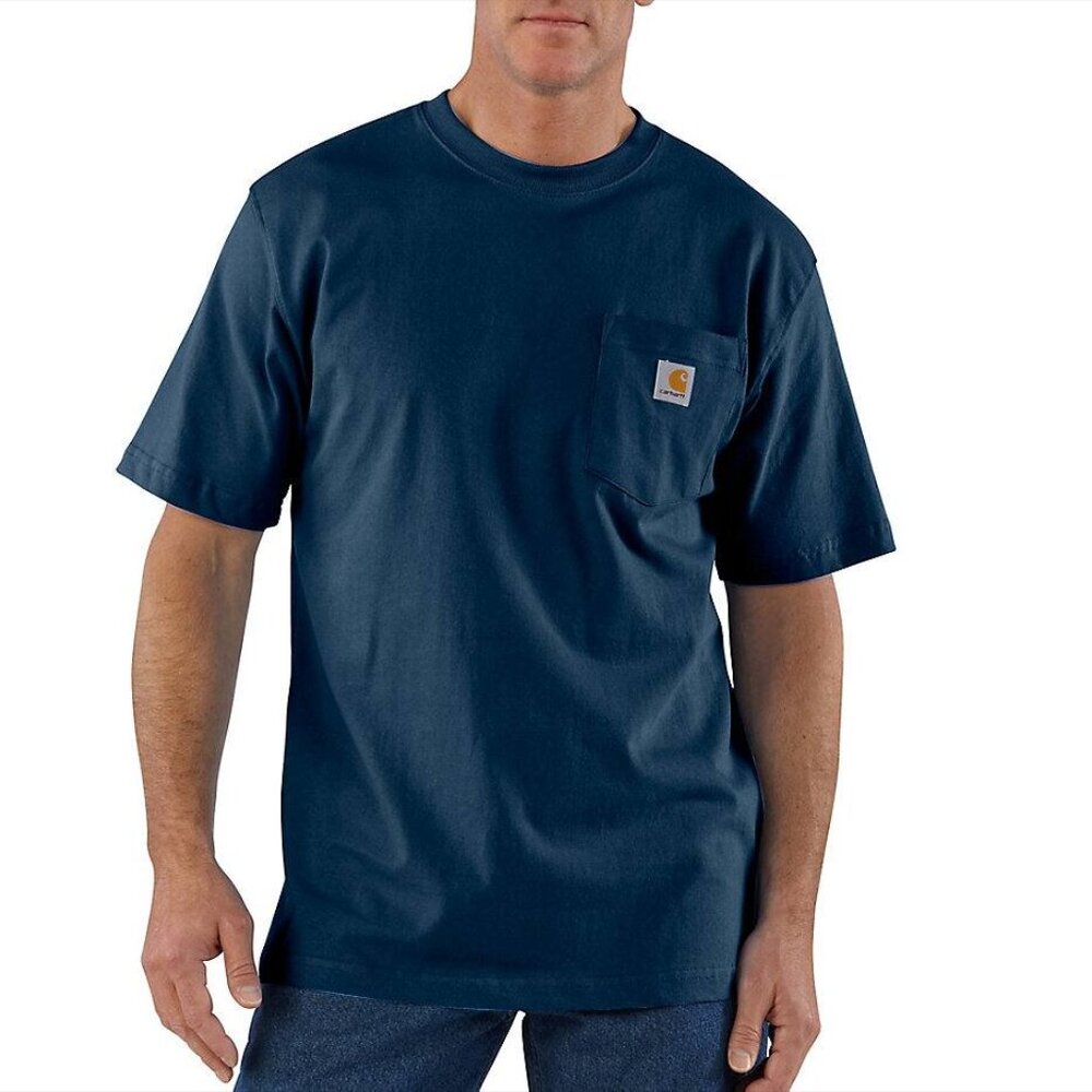 CARHARTT Loose Fit Mens K87 Blue Short Sleeve T Shirt Mens XL Tall